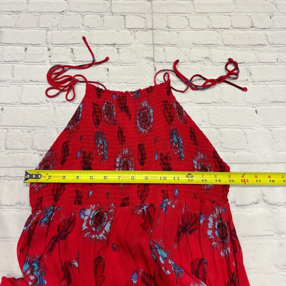 Free People Women Garden Party Tiered Maxi Dress Size Large Floral Boho D126 -19